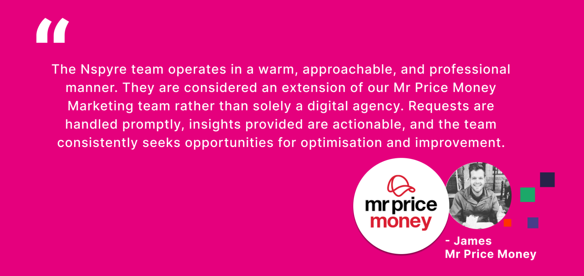 Testimonial: Mr Price Ecommerce
