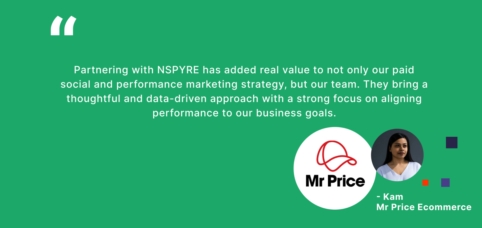 Testimonial: Mr Price Ecommerce